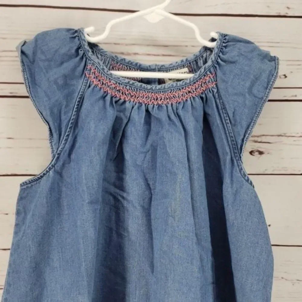 OshKosh BGosh sz 12 denim blue‎ Shirt sleeveless peasant